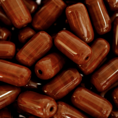 Conta de Vidro Artesanal Preciosa® Ornela Firma Marrom (13600) 20x11mm