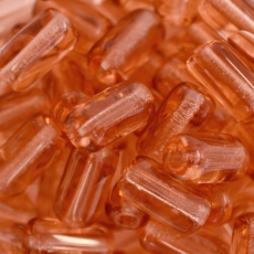 Conta de Vidro Artesanal Preciosa® Ornela Firma Rosa Nut Transparente (70130) 20x11mm