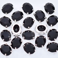 Oval Engrampado Prateado para costura Supreme Jet 10x8mm