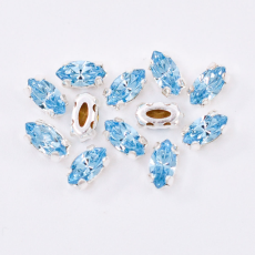 Navete Engrampado Prateado para costura Preciosa® Agua 6x3mm