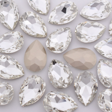 Strass Gota Supreme art. 8003 base cônica Cristal 30x20mm