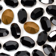 Strass Oval Sparkling® art. 4100 base cônica Jet 8x6mm