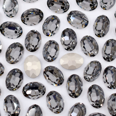 Strass Oval Supreme art.8002 base cônica Black Diamond 18x13mm