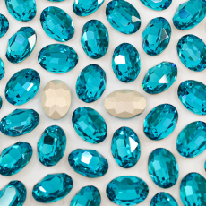 Strass Oval Supreme art.8002 base cônica Água 18x13mm