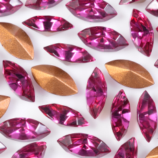 Strass Navete Sparkling art. 42002 base conica Fuchsia 8x4mm