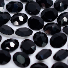 Strass Oval Supreme art.8002 base cônica Jet 10x8mm