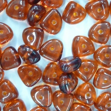 Conta de Vidro Preciosa® Ornela Cascalho Marrom Transparente T (10110) 5x9mm