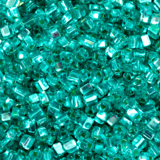 Vidrilho Triangular Preciosa® Ornela Verde Solgel Dyed Transparente (08258) 2,5mm