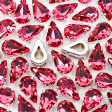 Gota Engrampado Prateado para costura Supreme Rose 13x7,8mm
