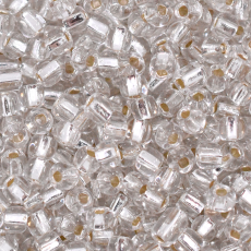Miçanga Supreme Freestyle Prata Transparente Furo Quadrado 78102 6/0 aprox. 3,6mm