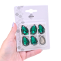 Gota Engrampado para costura Supreme Emerald Prateado 30x20mm
