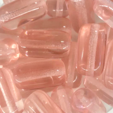 Conta de Vidro Artesanal Preciosa® Ornela Firma Rosa Transparente (70110) 24X13mm