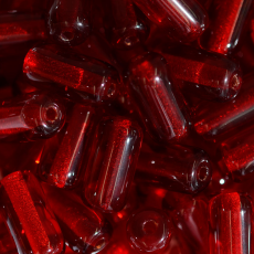 Conta de Vidro Artesanal Preciosa® Ornela Firma Vermelho Transparente (90080) 24X13mm