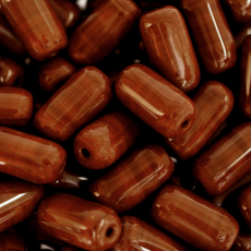 Conta de Vidro Artesanal Preciosa® Ornela Firma Marrom Fosco (13600) 24x13mm