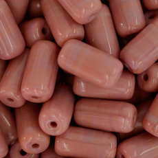 Conta de Vidro Artesanal Preciosa® Ornela Firma Rosa Fosco (73030) 24x13mm