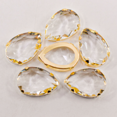 Gota Engrampado Dourado para costura Supreme Cristal Unfoiled 30x20mm