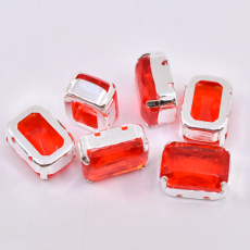 Octagonal Engrampado Prateado para costura Preciosa Hyacinth Unfoiled 14x10mm