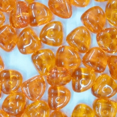 Conta de Vidro Preciosa® Ornela Cascalho Laranja Transparente T (90030) 5x9mm