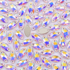 Navete para costura Supreme Light Rose Aurora Boreal 12x6mm