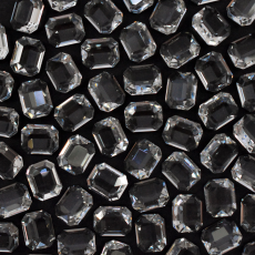 Strass Octagonal Supreme base cônica Unfoiled Cristal 10x8mm