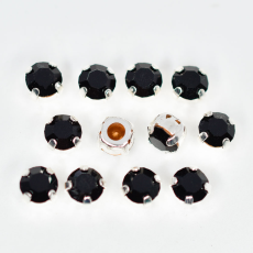 Strass Engrampado Prateado para costura Cristais Preciosa® Jet SS29 = 6,2mm