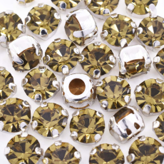 Strass Engrampado Prateado para costura Cristais Preciosa® Gold Beryl SS29 = 6,2mm