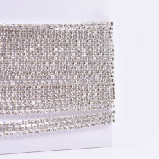 Corrente de Strass Níquel Supreme Cristal SS16= 3,80mm