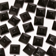 Lantejoula Quadrada para costura Preciosa® art. 438 73 301 Jet Hematite 6x6mm