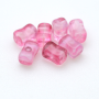 Conta de Vidro Preciosa Ornela Ossinho Rosa Branco Cristal 7514 4x6mm