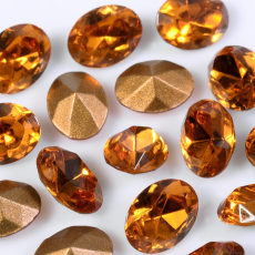 Strass Oval Swarovski® art. 4130/2 base cônica Topaz 6x4mm