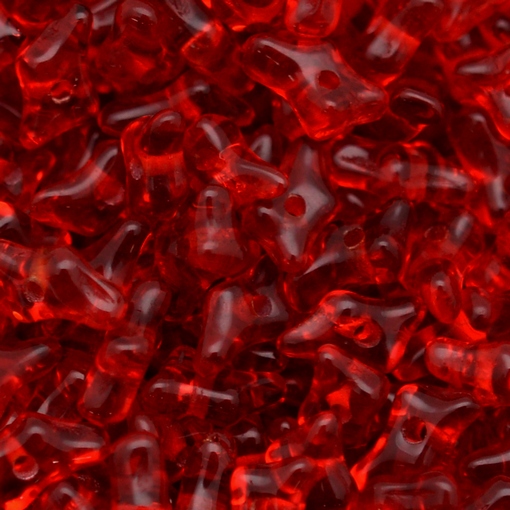 Conta de Vidro Preciosa Ornela Cascalho Vermelho Transparente T 90080 8x5mm
