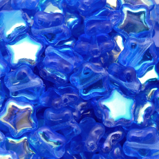 Conta de Vidro Preciosa® Ornela Estrela Safira Transparente Aurora Boreal (30050) 8mm