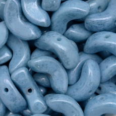 Conta de Vidro Preciosa® Ornela Meia Lua Azul Mesclado (6364) 15mm