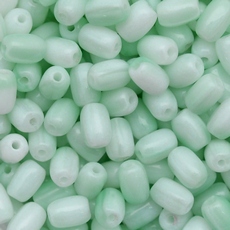 Conta de Vidro Preciosa® Ornela Ovinho Verde Branco (7524) 6x4mm