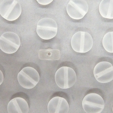 Conta de Vidro Preciosa® Ornela Redonda Pastilha Cristal Transparente Mate (00030) 6mm