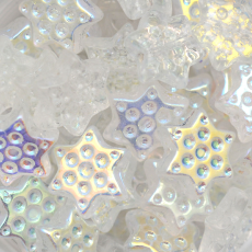 Conta de Vidro Preciosa® Ornela Estrela Cristal Transparente Aurora Boreal (00030) 15mm