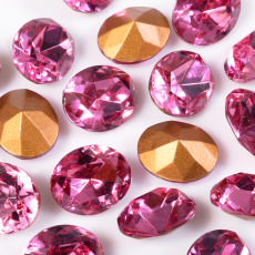 Strass Oval Swarovski® art. 4130/2 base cônica Rose 8x6mm