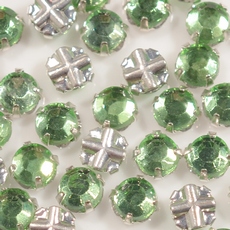 Chaton Rose Engrampado Prateado para costura Collection Czech Crystal Peridot SS20 = 4,6mm