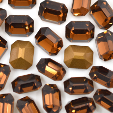 Strass Octagonal Swarovski® art. 4610/2 base cônica Smoked Topaz 10x8mm