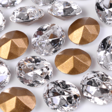 Strass Oval Swarovski® art. 4130/2 base cônica Cristal (001) 10x8mm