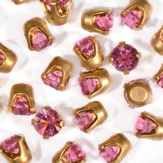 Strass Engrampado na garra para costura LDI Cristais® Rose Latão SS17=PP32= 4,00mm