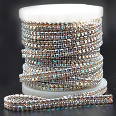 Strass em Cordão em 2 fios LDI Cristais® Cristal Aurora Boreal em caixa (00030 AB) SS19 = 4,4mm