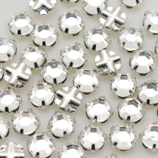 Chaton Rose Engrampado Prateado para costura Collection Czech Crystal Cristal SS16 = 3,8mm