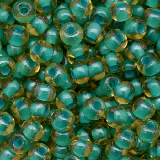 Micanga Preciosa Ornela Topaz e Verde Lined Colorido 11024 50 aprox. 4,6mm